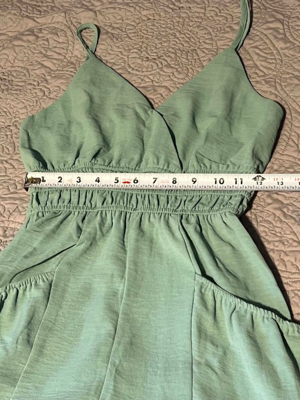 NWOT Cupshe Cami V-Neck Jumpsuit Sage Green Size XS - Picture 8 of 13